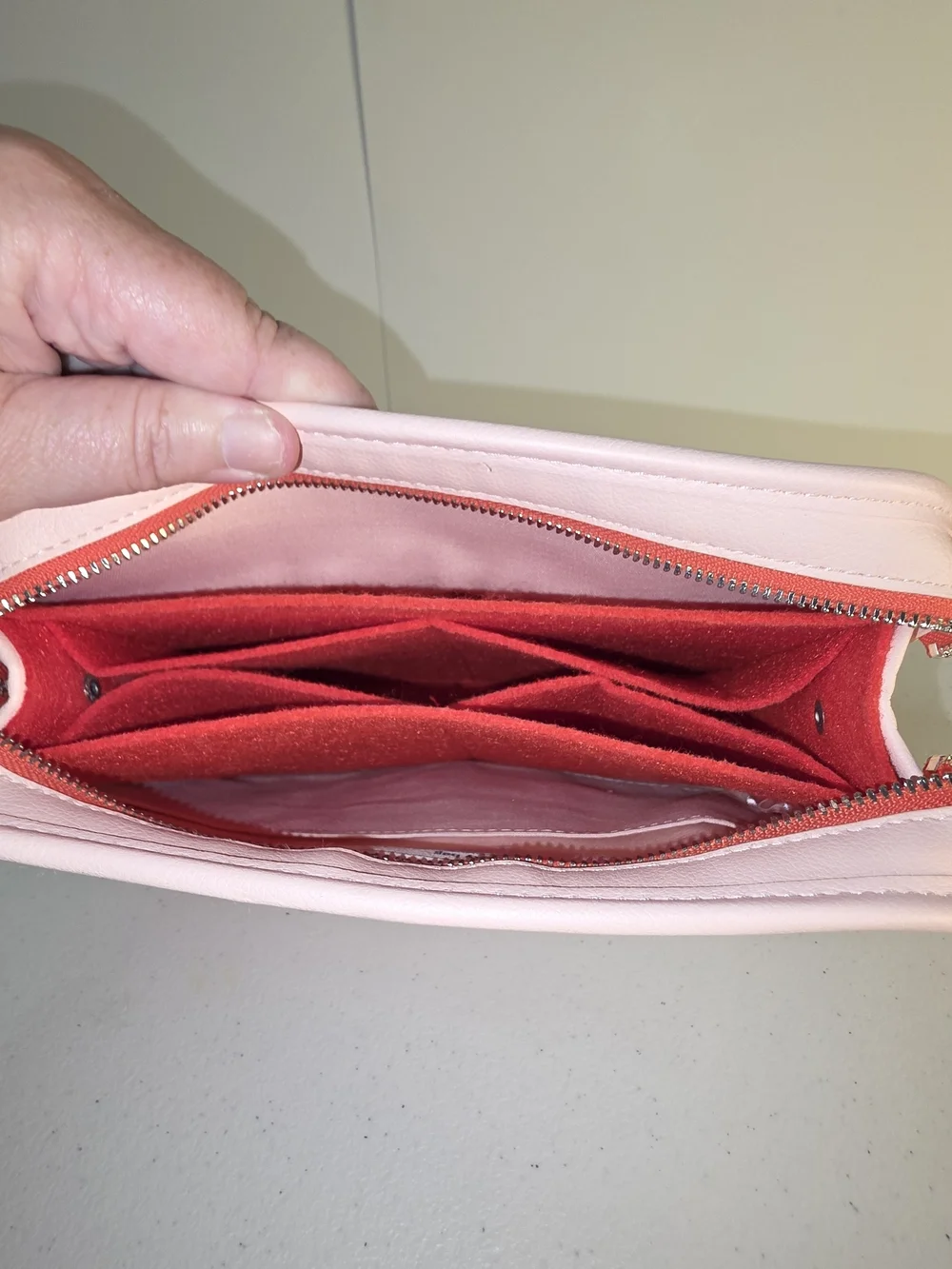 Glossier Beauty Bag Pink Cosmetic Pouch Logo Front Pocket 9.5